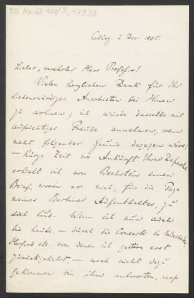 Brief an Unbekannt : 02.12.1885