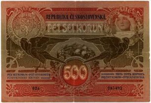 Geldschein, 500 Koruna, 15.4.1919