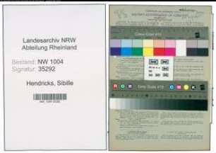 Entnazifizierung Sibille Hendricks , geb. 08.04.1901 ()