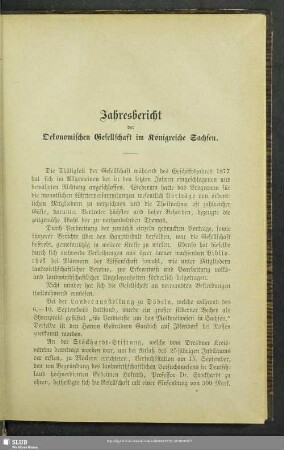 Jahresbericht der Oekonomischen Gesellschaft im Königreiche Sachsen