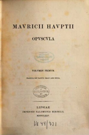 Opuscula, 1