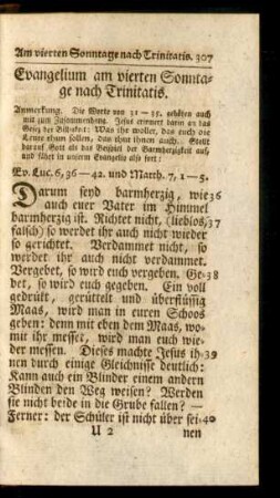 Evangelium am vierten Sonntage nach Trinitatis