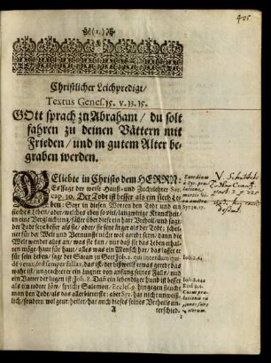 Textus Genes. 15. v. 13. 15.