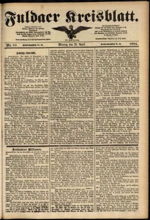 Ausgabe vom Montag, den 25. April 1904.