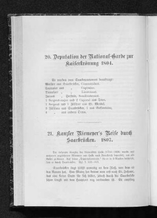 21. (Kanzler) Niemeyers Reise durch Saarbrücken 1807