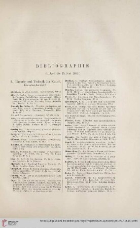 Bibliographie (1. April bis 15. Juni 1883)
