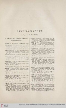 Bibliographie (1. April bis 15. Juni 1883)
