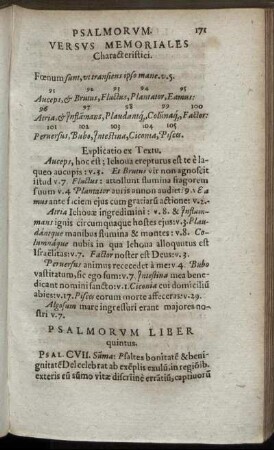 Psalmorum Liber quintus.