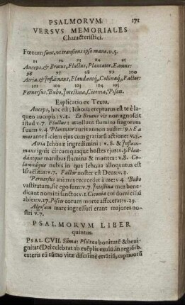 Psalmorum Liber quintus.