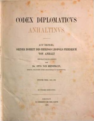 Codex diplomaticus Anhaltinus, 2. 1212 - 1300