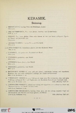 Keramik (Nr. 1-180)