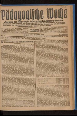 ¬Die¬ Konzentration im Religionsunterricht : (Fortsetzung)