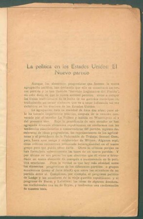 La política en los Estado Unidos: El nuevo partido