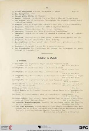 Arbeiten in Metall (Nr. 588-656)