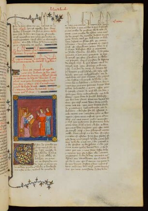 Titelminiatur: Baruch schreibt Jeremias Brief