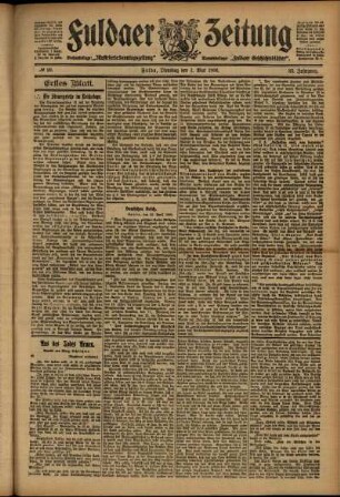 Erste Ausgabe vom Dienstag, den 01. Mai 1906.