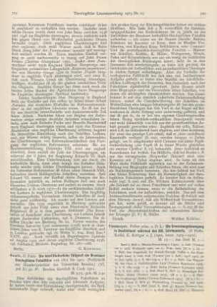 721-722 [Rezension] Haase, Felix, Die schriftstellerische Tätigkeit der Breslauer theologischen Fakultäten von 1811 bis 1911