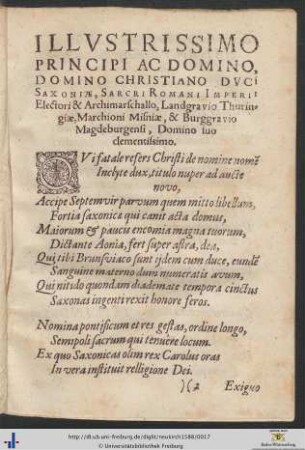 Illustrissimo principi ac domino