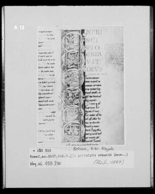 Ms 9107, Tome I, fol. 3: Initiale I