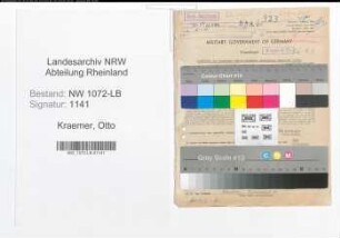 Entnazifizierung Otto Kraemer , geb. 13.04.1904 (Ingenieur)