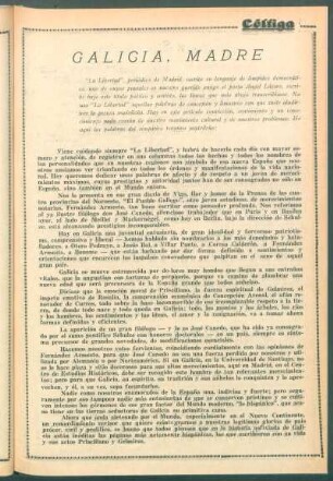 Galicia, madre : [De "La Libertad", Madrid]