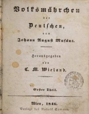 Volksmährchen der Deutschen, 1. Volksmährchen der Deutschen