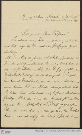 Brief von Fritz Saxl an Franz Boll