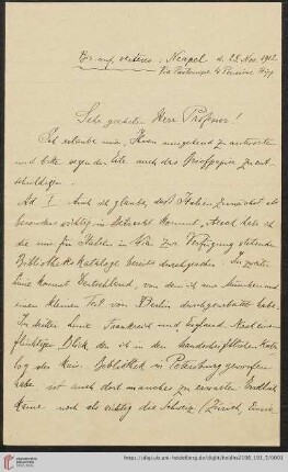 Brief von Fritz Saxl an Franz Boll