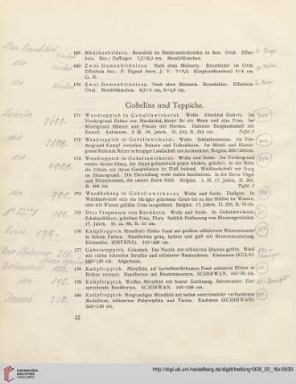 Gobelins und Teppiche (Nr. 171-209)
