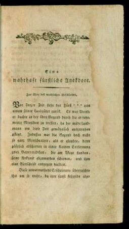 Eine wahrhaft fürstliche Anekdote.