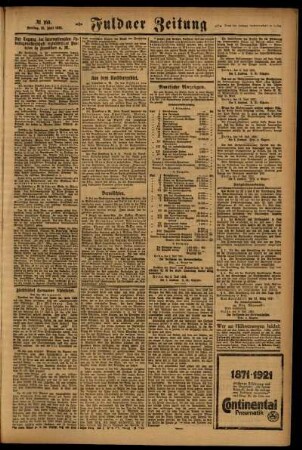 Zweite Ausgabe vom Freitag, den 15. Juli 1921.