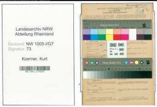 Entnazifizierung Kurt Koerner , geb. 27.09.1908 (Bahnrat)