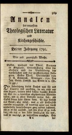 Vier und zwanzigste Woche