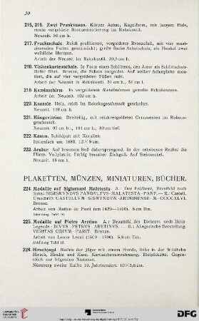 Plakaten, Münzen, Miniaturen, Bücher (Nr. 224-247)