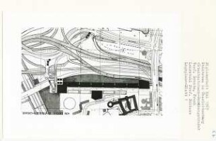 Stadtautobahn Dernburgstraße, Berlin-Charlottenburg (Diplomarbeit bei Kurt Dübbers): Lageplan, Erschließung 1:1000