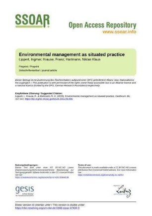 Environmental management as situated practice