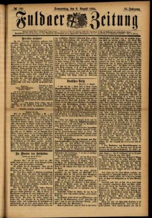 Ausgabe vom Donnerstag, den 09. August 1894.