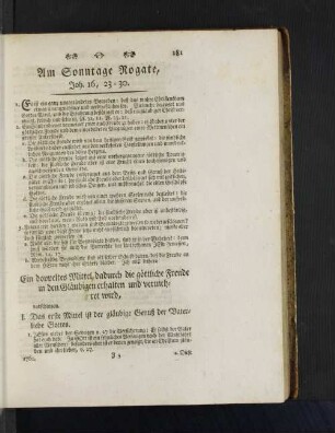 Am Sonntage Rogate, Joh. 16, 23 - 30. [u. a.]