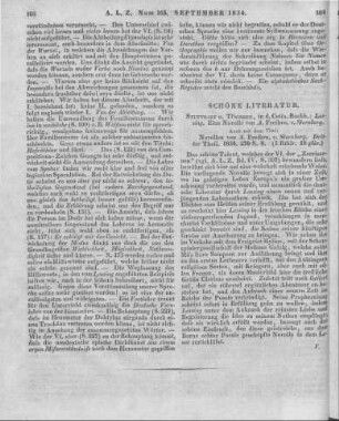 Ungern-Sternberg, P. A. v.: Lessing. Stuttgart, Tübingen: Cotta 1834