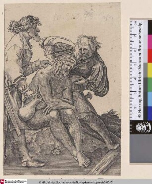 [Soldaten geben Christus Wasser; Soldiers giving the saviour to drink]
