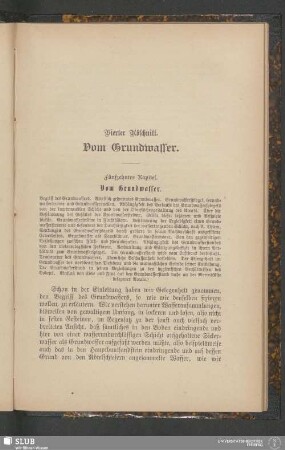 Vierter Abschnitt. Vom Grundwasser