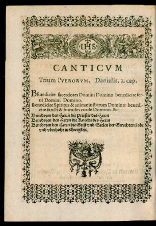 Canticum Trium Puerorum, Danielis, 3. cap.