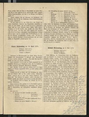 Sechste Versammlung am 19. April 1873