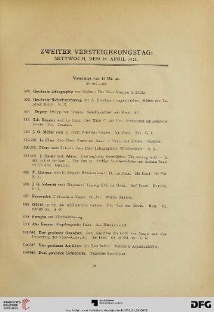 Zweiter Versteigerungstag: Mittwoch, den 29. April 1925 (Nr. 522-813)