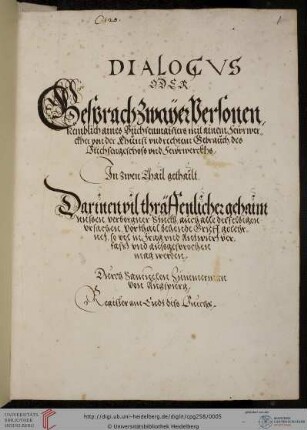 Samuel Zimmermann, Dialogus