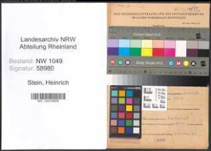 Entnazifizierung Heinrich Stein , geb. 10.07.1892 (Landwirt)