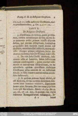 Caput II. De Religione Christiana.