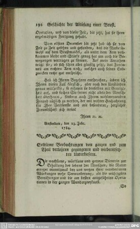Seltsame Beobachtungen von ganzen und zum Theil verlohren gegangenen und wiederersetzten Unterkiefern