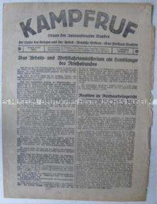 Mitteilungsblatt des Internationalen Bundes der Opfer des Krieges und der Arbeit (Deutsche Sektion)
