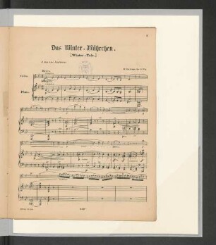 Das Winter-Märchen. [Winter-Tale.] [Piano.]